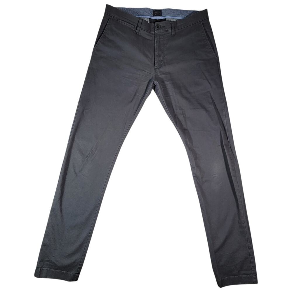 J.Crew Mens Chino Pants 31x34 Gray Slim Fit Stretch Casual Work Office Trousers